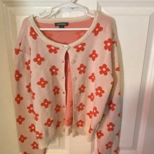 Juniors Wild Fable Coral Flowers Sweater Medium